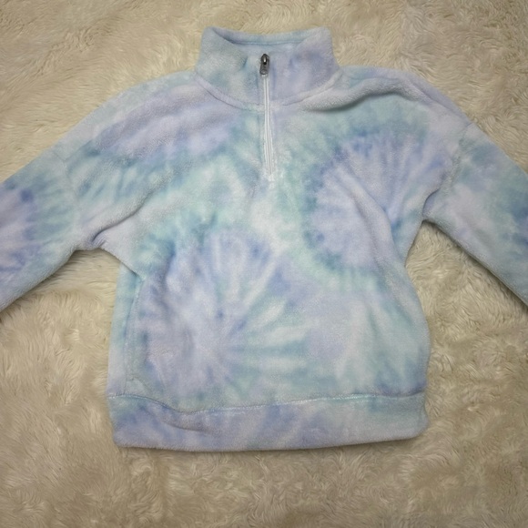 Abercrombie Kids tie-dye cozy quarter-zip sweatshirt - Picture 3 of 7